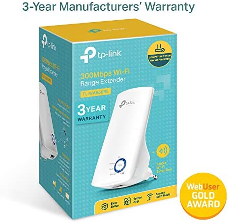 TP-Link TL-WA850RE N300 Universal Range Extender, Broadband/Wi-Fi Extender, Wi-Fi Booster/Hotspot with 1 Ethernet Port, Plug and Play, Built-in Access Point Mode, UK Plug WP Smart Home