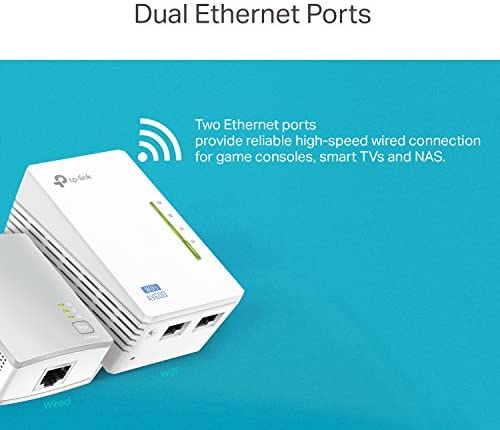 TP-Link TL-WPA4220KIT 2-Port Powerline Adapter WiFi Starter Kit, Range Extender, Broadband/WiFi Extender, WiFi Booster/Hotspot, No Configuration Required, UK Plug WP Smart Home