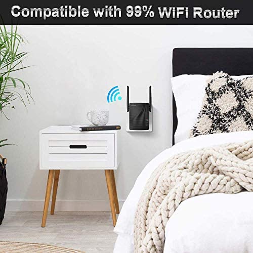 WiFi Range Extender - Wifi Booster 1200mbps WiFi Repeater AC1200 Wireless Signal Booster, 5G+2.4G Dual Band WiFi Amplifier with Ethernet Port, Access Point Mode and WPS, 120 ㎡ WiFi Extender UK Plug WP Smart Home