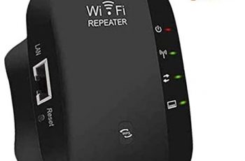 LONUO WiFi Extender, 2.4G WiFi Booster Range Extender for Home 300Mbps Superboost, WiFi Signal Amplifier Repetidor Supports RP/AP Mode, Plug and Play-black