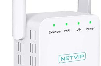 NETVIP WiFi Extender Wireless Range Extender 300Mbps WiFi Repeater Booster WiFi Amplifier Extenders 2.4Ghz With LAN Port,2 Antenna,Easy Setup And Compatible With Most Routers
