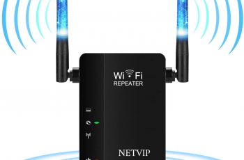 NETVIP Wifi Extender Wireless Repeater WiFi Booster 300Mbps 2.4GHz,AP Repeater Mode With Dual External Antennas Amplifier Wifi Range Extender Wifi Repeater Universal Comply With 802.11n/g/b – Black