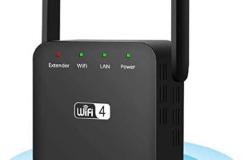 LONUO WiFi Extender, 2020 New WiFi Booster Range Extender, 300Mbps/2.4GHz AP Wireless WiFi Signal Booster WiFi Extender with Ethernet Port and External Antennas, Compatible with All Routers-Black