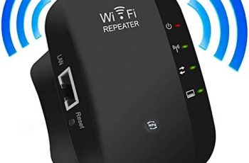 WiFi Extender WiFi Range Extender Repeater Signal Booster Wireless AP/Router/Amplifier 2.4GHz Band up to 300Mbps, Supports Repeater/Access Point Mode, Plug and Play, Black, Removable UK plug