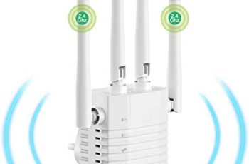 Kosiy WiFi Extender Booster White 1200Mbps WiFi Booster Dual Band 2.4GHz & 5GHz WiFi Extender with 2 Ethernet Port, Up to 1800 Sq.ft, Support AP/Booster/Router Mode, Plug and Play, UK Plug