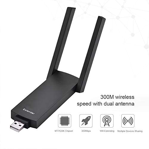 Vbestlife WiFi Extender, IEEE802.11 b/g/n 300M Dual Antenna USB WiFi Portable Signal Range Extender Wireless Router Repeater AP Amplifier WP Smart Home