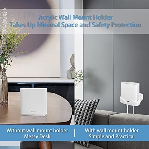 Wall Mount Holder for ASUS ZenWiFi Whole-Home Dual-Band Mesh WiFi 6 System XD6 (AX5400), Simple and Sturdy Wall Mount Holder Stand Bracket by HOLACA (White 1pack) WP Smart Home