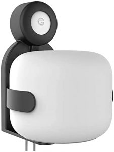 VOMA Outlet Wall Mount Compatible with Google WiFi Mesh [2020 Model] and Google Nest WiFi Router [2nd Generation] 4x4 AC2200, No Messy Wires | Space Saving | Easy Installation Black