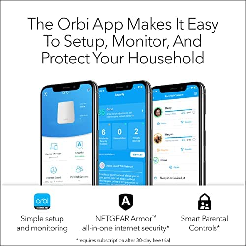 Netgear orbi Whole Home Mesh Wifi System with Tri-Band - Wireless router replacement, Eliminate Wifi Dead Zones, Up to 5000 Sqft, 2pk (rbk50) WP Smart Home