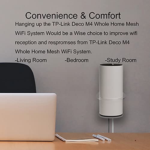 Wall Mount Stand Holder BECEMURU Stability Acrylic Wall Mount Protective Router Guard for TP-Link Wifi Deco M4/P9/S4/S7/E4 Whole Home Mesh Wi-Fi System (1 Pack) WP Smart Home